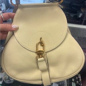 NEW Delvaux  Bruxelles Vintage Cerceau Purse Bag with Dust Bag and Mirror Ivory